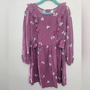 Carter's butterfly floral long sleeve purple dress size 6 - 6x